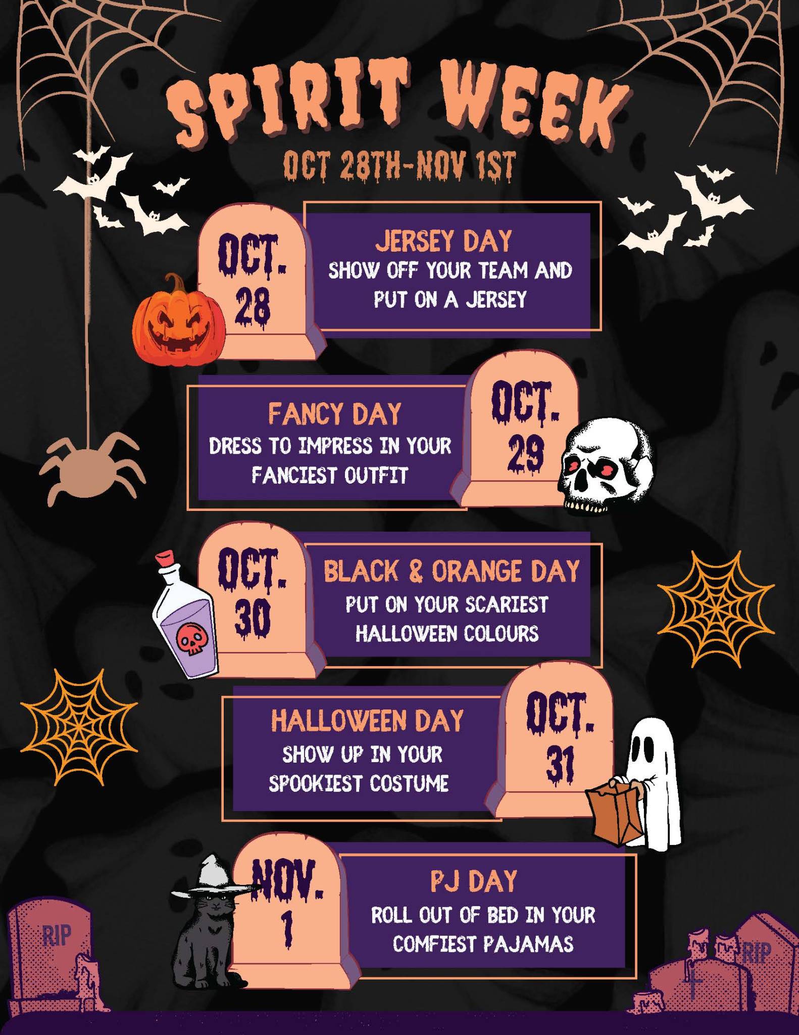 Oct 28th Nov 1st Spirit Week